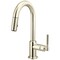 Brizo Litze Pull-Down Prep Faucet with Arc Spout, Knurled Handle Polished Nickel 63943LF-PN - alternate 1