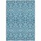 Homeroots 5' X 8' Teal Blue And Ivory Damask Washable Indoor Outdoor Area Rug 595194 - alternate 5