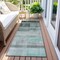 Homeroots 8' Runner Teal Ombre Washable Non Skid Indoor Outdoor Runner Rug 563683 - alternate 6
