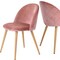 Homeroots Set of Two Rose and Oak Velvet and Metal Dining Side Chairs, 2PK 568011 - alternate 5