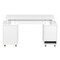 Homeroots 57" White Wood and Stainless Steel Computer Desk With Three Drawers 723772 - alternate 5