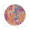 Homeroots 8' Blush Orange And Teal Blue Round Abstract Washable Indoor Outdoor Area Rug 631983 - alternate 6