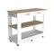 Homeroots White and Brown 40in Rolling Kitchen Cart With Storage 474097 - alternate 4