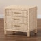 Bali & Pari Lanica Japandi Sun Bleached Rattan 3-Drawer Nightstand 248-13728-ZORO - alternate 5