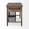 Homeroots Brown Solid Wood Top Kitchen Island With Two Tier Black Metal Rolling 380617 - alternate 5