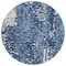 Homeroots 8' Denim Blue And Ivory Round Abstract Washable Indoor Outdoor Area Rug 612931 - alternate 6