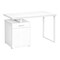 Homeroots 47" White Wood and Metal Sled Computer Desk 489909 - alternate 2