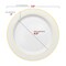 Smarty Had A Party White with Gold Edge Rim Plastic Dinnerware Value Set (120 Dinner Plates + 120 Salad Plates), 240PK 110GVP-CASE - alternate 7