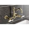 Kingston Brass Two-Handle Wall Mount Bridge Kitchen Faucet, Polished Brass KS1262BPL - alternate 3