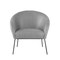 Homeroots 31" Light Gray And Black Faux Leather Barrel Chair 534129 - alternate 1