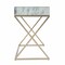 Homeroots 45" White and Bronze Glass Writing Desk With Two Drawers 402028 - alternate 5