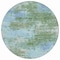 Homeroots 8' Sage And Denim Blue Round Abstract Washable Indoor Outdoor Area Rug 630653 - alternate 5