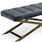 Homeroots 47in Gray And Gold Upholstered Velvet Dining bench 473172 - alternate 3