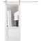 Sartodoors Sturdy Barn Door, Lucia 1533 White Silk with Clear Glass, Silver 6.6FT Rail Hangers Heavy Hardware LUCIA1533BD-S-WS-18 - alternate 1