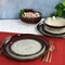 Elama Samara 12 Piece Stoneware Dinnerware Set in Red and Off White ELM-SAMARAR - alternate 6