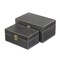 Homeroots Set of Two Black Wood And Fabric Box With Lid, 2PK 489391 - alternate 7