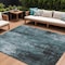 Homeroots 8' X 10' Teal Blue Gray And Ivory Abstract Washable Indoor Outdoor Area Rug 617671 - alternate 1