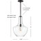 Jonathan Y Watts 13.25" 1-Light Mid-Century Modern Iron/Glass LED Pendant, Oil Rubbed Bronze/Clear JYL6401B - alternate 9