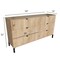 Homeroots 59" Light Natural Manufactured Wood with Black Six Drawer Double Dresser 490828 - alternate 4