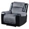 Homeroots 39" Black And Gray Faux Leather And Fabric Manual Recliner 563924 - alternate 4