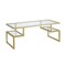 Homeroots 45" Gold Glass And Steel Coffee Table With Two Shelves 521985 - alternate 1