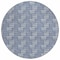 Homeroots 8' Navy Blue And Ivory Round Geometric Washable Indoor Outdoor Area Rug 595021 - alternate 6