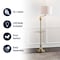 Jonathan Y Cora 60" Modern Metal LED Floor Lamp with Integrated Glass Side Table and Swing Arm, Brass/Clear JYL3055A - alternate 5