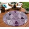 Homeroots 8' Merlot Purple And Lavender Round Geometric Washable Indoor Outdoor Area Rug 583042 - alternate 1