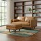 Homeroots 72" Sienna Leather Sofa With Ottoman With Brown Legs 641059 - alternate 6
