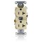 Leviton Duplex Receptacle Outlet, 20A, Ivory, 125V T5362-I - alternate 1