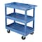 Luxor Deep Shelf Utility Cart, High Density Polyethylene (Shelf)/Polyvinyl Chloride (Leg), 3 Shelves EC111HD-BU - alternate 14
