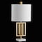 Jonathan Y Anya 20.25" Organic Modern Geometric Interlocking Rectangular Metal LED Table Lamp w/Marble Base, Gol JYL1039A - alternate 6