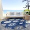Homeroots 8' Navy Blue Ivory And Gray Round Southwestern Washable Indoor Outdoor Area Rug 615160 - alternate 4