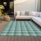 Homeroots 3' X 5' Blue And Green Plaid Washable Indoor Outdoor Area Rug 601434 - alternate 6
