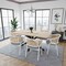 Leisuremod Ervilla Dining Arm Chair with Leather Seat and White Steel Base in Black ECW-20GR-L - alternate 6