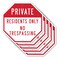 Signmission Private Residents Only No Trespassi, 10 inch X 10 inch, Aluminum Metal Signs, 5PK OC-A-5Pack-10-133 - alternate 1