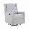 Homeroots 37" Gray Tufted Fabric Swivel And Gliding Wingback Recliner Chair 530210 - alternate 6