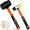 Av Steel Rubber Mallet Hammer Set, 16oz Rubber Hammer, 33mm Double-Faced Soft Mallet and Gloves, 2pcs AV-150100 - alternate 1