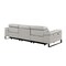 Homeroots 103" Light Gray Top Grain Leather Reclining Metal USB Sofa 720325 - alternate 6