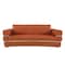 Homeroots 89" Camel Italian Leather Solid Wood Sofa 720454 - alternate 1