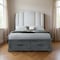 Homeroots Gray Distressed Wood And Upholstery Queen Bed Frame With Drawers 634106 - alternate 1