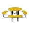 Leisure Craft 46" Round Picnic Table, Perforated Metal, Portable, Yellow T46ROP-PERF-YELLOW - alternate 1