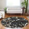 Homeroots 8' Black Ivory And Brown Round Striped Washable Indoor Outdoor Area Rug 600878 - alternate 5