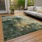 Homeroots 5' X 8' Fern Green And Gold Abstract Washable Indoor Outdoor Area Rug 603054 - alternate 6
