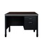Regency Mesa Steel Single Pedestal Teacher's Office Desk 48in x 30in - Neo Walnut Top, Black Base 66348SPNWBK - alternate 2