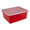 Storex Deep Storage Tray with Lid, Red 62545U05C - alternate 1