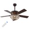 Jonathan Y Reva 42" 3-Light Modern Coastal 6-Speed Metal/Crystal Scalloped Bowl Shade Mobile-App/Remote-Control JYL9734B - alternate 1