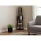 Homeroots 71" Black Wood Five Tier Corner Bookcase 332855 - alternate 4