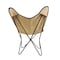 Homeroots 30" Brown And Tan Canvas And Leather Deer Stag Butterfly Chair 548251 - alternate 4