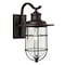Jonathan Y Westfield 10.5" 1-Light Iron/Seeded Glass Rustic Industrial Cage LED Outdoor Sconce, Oil Rubbed Bronz JYL7604A - alternate 1